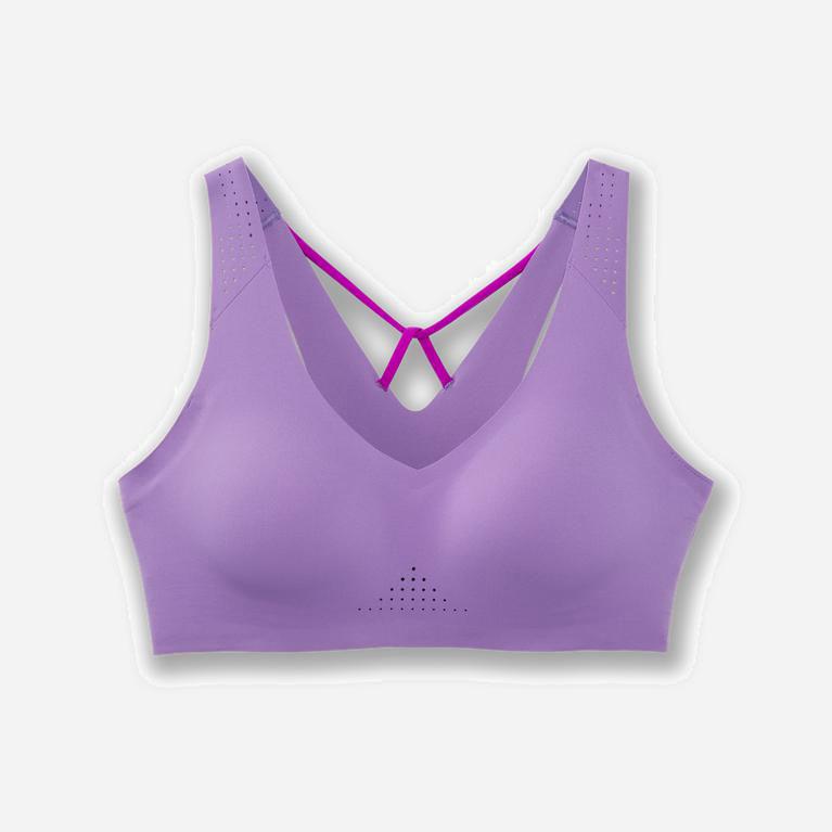 Brooks Dare V Neck Womens Running Bra Ireland Heliotrope/Magenta/MediumPurple (TZVH-56718)